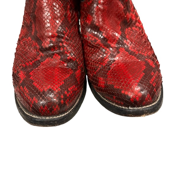 Justin Snakeskin and Leather Western Boots, Sz 5.5 - Picture 7 of 16